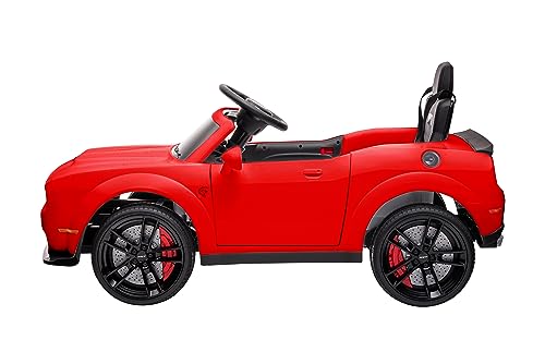 BEST RIDE ON CARS Dodge Challenger, Kids Electric Car 12v Battery Powered Electric Vehicle, Kids Ride-On Toy with LED Lights, Radio, Bluetooth, Remote Control, Red, Large - Thumbnail 3