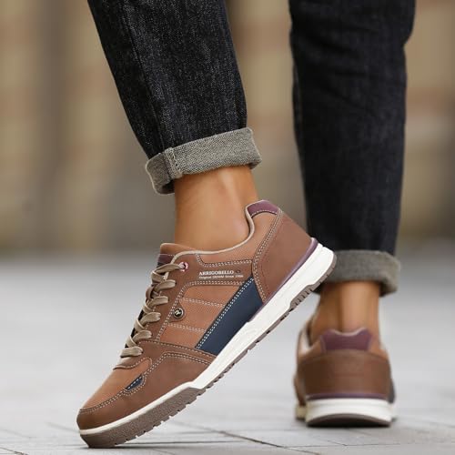 Image of ARRIGO BELLO Mens Casual Shoes Fashion Sneakers Breathable Comfort Classic Lace-Up Low Top Walking Shoes