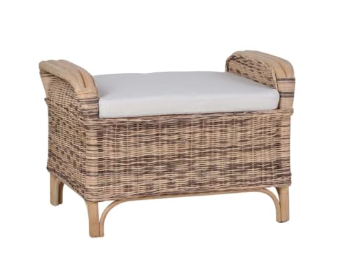 MiaMöbel Sitzhocker 65x46x46 cm Landhausstil 100% Baumwolle...