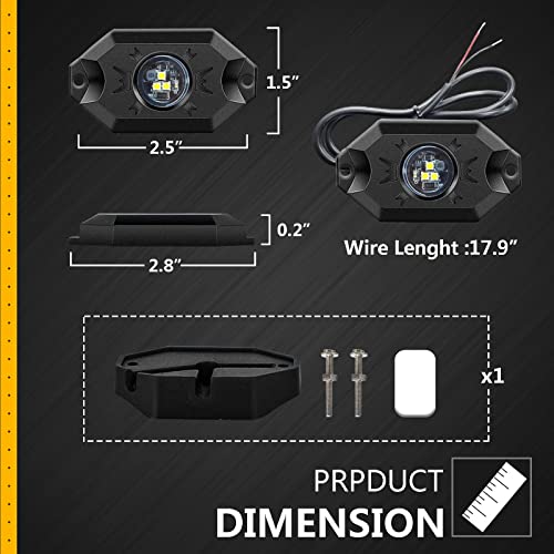 Hovano Led Rock Lights White 20Pods 6000K Waterproof Led Neon Underglow Light For Truck Car Atv Utv Suv Off Road Boat High Power Under Body Glow Trail Rig Lamp (White) #TOP4