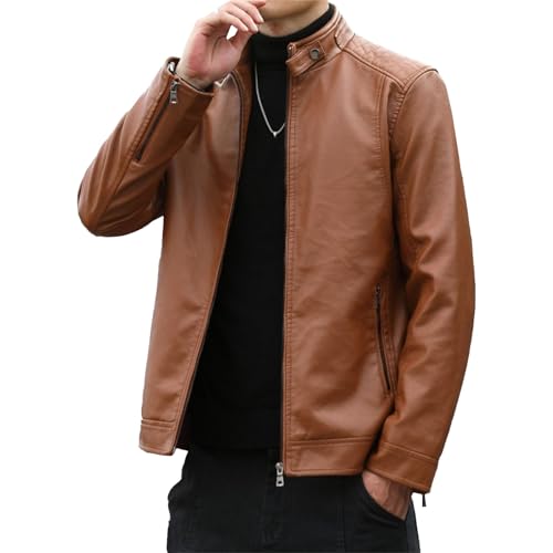 Chaqueta de cuero sintético vintage para hombre miniatura 1