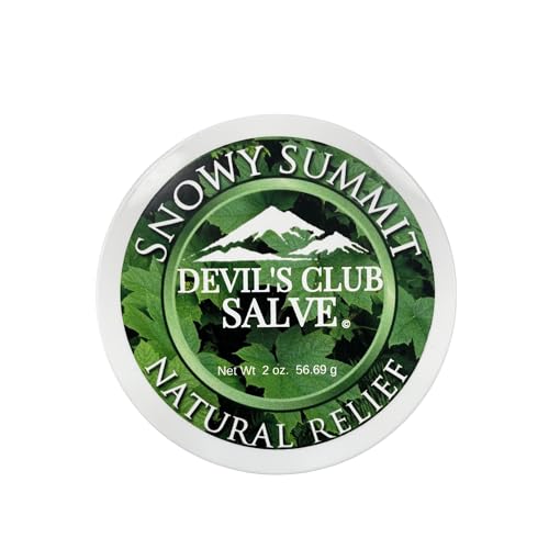 Snowy Summit Handmade Alaska Devils Club Salve - Skin Ointment with Light Scent Premium Herbal Formula - USA Made Tradition Inspired Muscle Rub - 2 oz. Jar