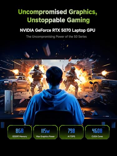 Image of MINISFORUM G7 Pro Gaming Mini PC, Intel Core i9-14900HX (24C /32T, up to 5.8GHz), RTX 5070 Laptop GPU 8GB GDDR7 (DLSS 4), 32GB DDR5, 1TB SSD, PCIe 5.0, Wi-Fi 7, USB4, HDMI 2.1, RGB