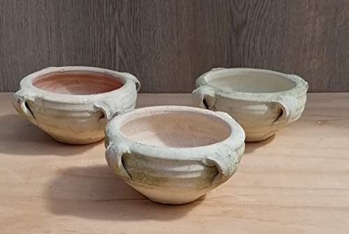 terracotta-toepfe-de Aktion 2.Wahl !!3 er Set kleine rustikale Pflanzschalen je ca. 15cm Außendurchmesser aus Terracotta Blumentopf Pflanzgefäß für Garten Balkon Terrasse Mediterran Cover