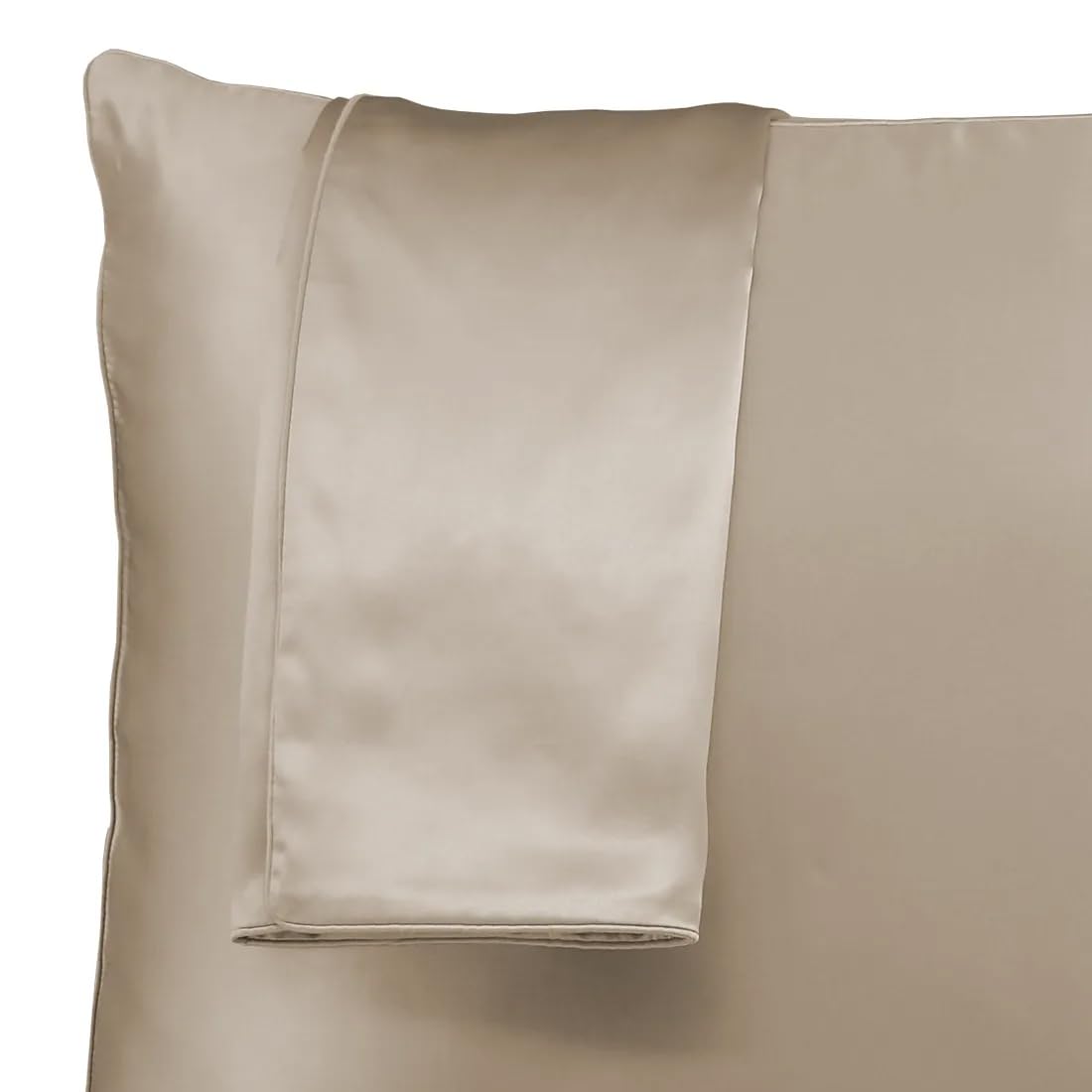 Seidenkissenbezug Dunkelchampagner inSilk - 100% Maulbeerseide, Satin, luxuriös & hautfreundlich, mit Hotelverschluss und Paspelierung, maschinenwaschbar (40 (H) x 80 (W))
