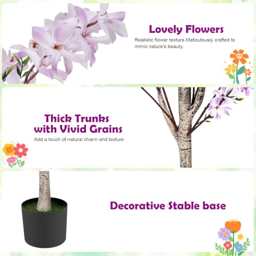 6ft Artificial Winter Jasmine Tree, Faux Forsythia Plant with Cement Base - image 5