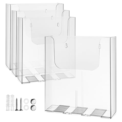 Soportes de pared para folletos A4 de acrílico indeformable expositor transparente duradero