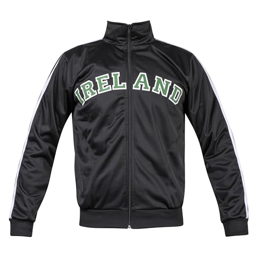 Chaqueta de fútbol de Irlanda con cremallera completa y ajuste deportivo retro JL Sport