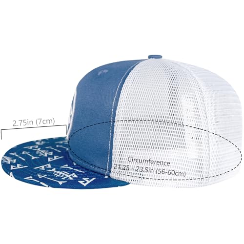 Image of BASSDASH Flat Brim Trucker Cap Adjustable Snapback Hat Mesh Back for Men Women