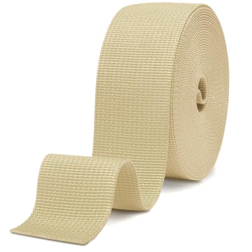Image of CooBigo 12 Yards Webbing 1 inch & 1.5 inch & 2 inch Polypropylene Webbing Strap 1 Inch 1.5 Inch 2 Inch Wide Webbing Strapping for Bags /Lawn Chair /Pool Solar Cover DIY Crafting