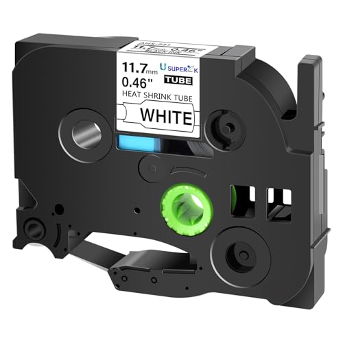 Image of USUPERINK 20PK Compatible for Ptouch HSe-231 HSe231 HS-231 HS231 Black on White 11.7mm 0.46'' Heat Shrink Tubing for Wire Cable for PT340 PT330 PT350 PT520 PT530 PT540 Label Maker Tape