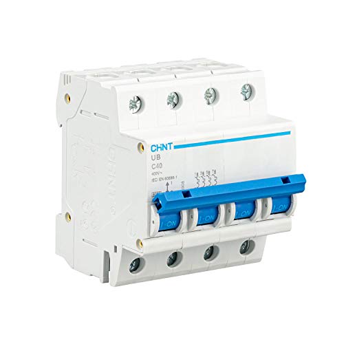 CHINT Interruptor Automatico Magnetotermico Gama UB 1P 3P 4P Domestica Curva C (4 Polo, 40A) Cover