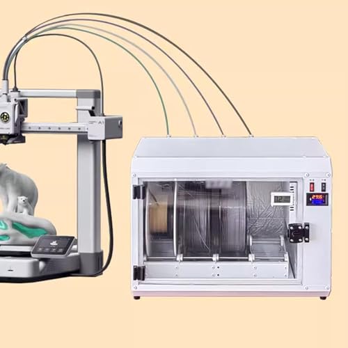 Piec do suszenia filamentów z termometrem i higrometrem, 4-osiowy odwadniacz z wbudowanym wentylatorem do materiałów PLA, PETG, ABS, stojak na wałek, idealny do drukowania 3D