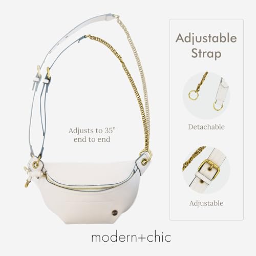 Modern+Chic Belt Bag for Women - Catherine Vegan Leather Belt Bag, Crossbody Bag with Chain Strap and Interior Pocket4