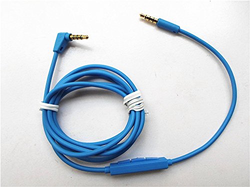 YHC Mic Volume Remote Control Cable Cord Wire Logitech UE4000 UE6000 UE9000 for Beats Studio Pro Headphone Headset Earphone Color Blue