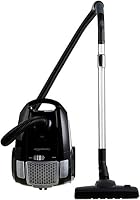 Amazon Basics Staubsauger mit Beutel, leistungsstark, für Hart- und Teppichböden, HEPA-Filter, mit Geschwindigkeitskontrolle, 700 W, 3.0 L, EU, Schwarz – Ansicht 1