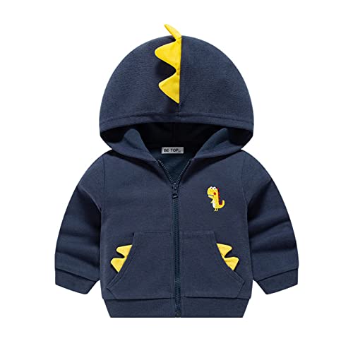Toddler Boys Winter Dinosaur Cotton Coat Jacket Sweatshirt Hooded Jacket Zipper Pullover Windproof Coats Jackets Clothes