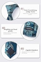 HISDERN Herren Krawatte Taschentuch Paisley Blumen Hochzeit Krawatte & Einstecktuch Set Aqua Blau – Ansicht 6