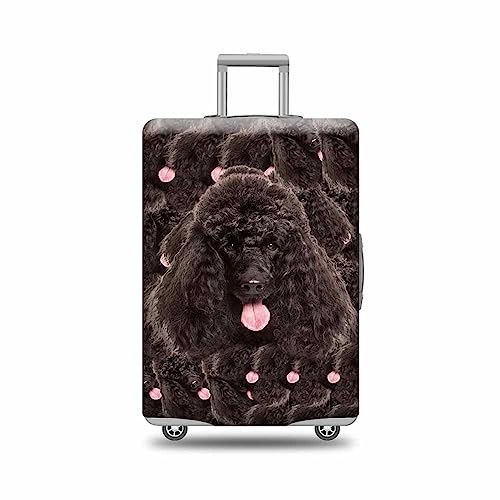 Poodle Suitcase Cover Funny Dog Head Face Travel Luggage Cover Fits 22-24 Inch Pet Animal Washable Suitcase Protector