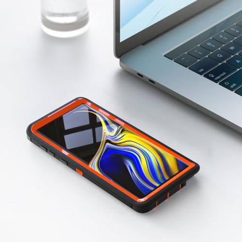 Image of Case for Galaxy Note 9, Heavy-Duty Tough Rugged Shockproof Drop Protective Cover Cases for Samsung Galaxy Note 9, Black+Orange