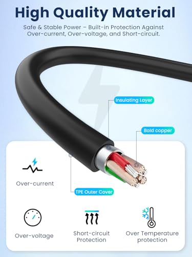 2 cables de carga para reloj inteligente KIBFLE TGW01 USB-C negro duradero 2