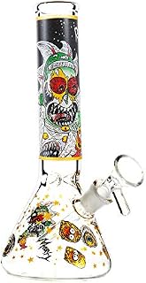 REAMIC Glass Bongs Mini Water Bong with Downstem Smoking Black Hookah Recyler Pipes H:8.07inch