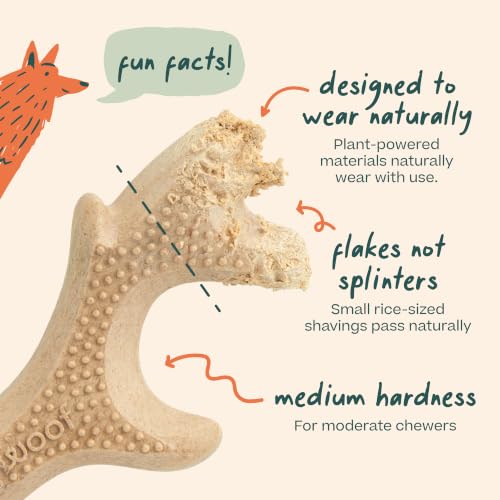 WOOF HonestChew Antler Dog Chew Toy for Dogs Under 25 lbs | Includes Antler & Infinity, plant-based materials, splinter-resistant, durable chews, supports dental care, gift-ready set - Image 5