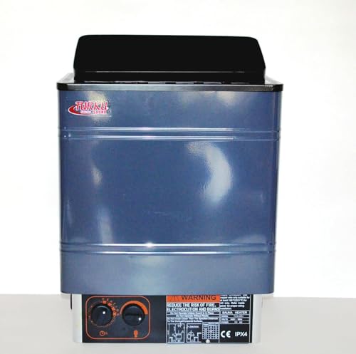 TURKU TU60WD-I 6KW 240V Residential Wet & Dry Sauna Stove with Built-in Knob Controls for 175-300 Cu.Ft. Traditional Saunas