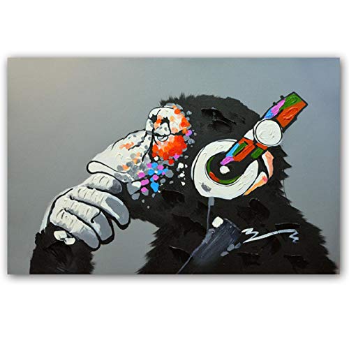 Art mural musique singe abstrait grand format 70x100cm deco interieur