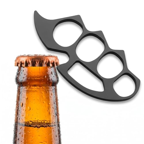 Image of Heavy Duty Metal Bottle Opener - Stainless Steel Grip-Style Design, Rust-Resistant, Durable & Portable Bottle Opening Tool for Home, Bar & Outdoors