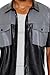 Forever 21 Men's Faux Leather Colorblock Shirt Black/Grey Large
