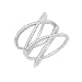 Sterling Silver CZ Double "X" Ring (Size 10)