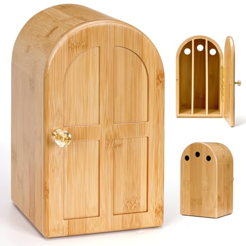Premium Cell Phone Box for Family Time,Bamboo Cell Phone Jail with Charging Holes,Hold 6 Phones,Help...