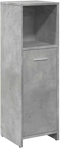 vidaXL Bathroom Cabinet Concrete Grey 30x30x95 cm Enginee…