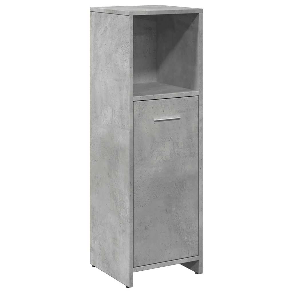 Armario de baño gris hormigón 30 x 30 x 95 cm, material de madera, independiente, material robusto, mucho espacio de almacenamiento, fácil de limpiar, ideal para almacenamiento de baño