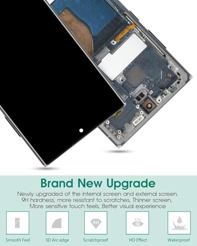Écran LCD OLED pour Samsung S22 Ultra 5G avec châssis vert