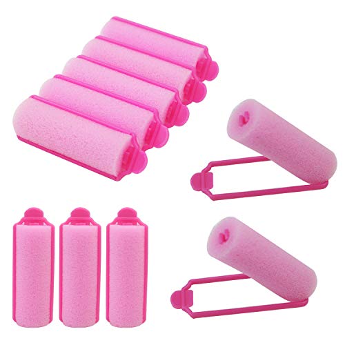 Luckkyme 72 Pcs Pink Foam Sponge Hair Rollers Flexible Hair Styling Curlers Soft Sponge Curlers Tools for DIY Hair Styling