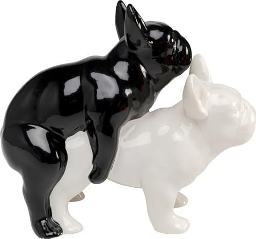Kare Design Deko Figur Love Dogs, Schwarz/Weiß, 17x11x20 cm, Deko Objekt, Wohnaccessoire, Dekoration, Hunde Motiv, Wohnzimmer