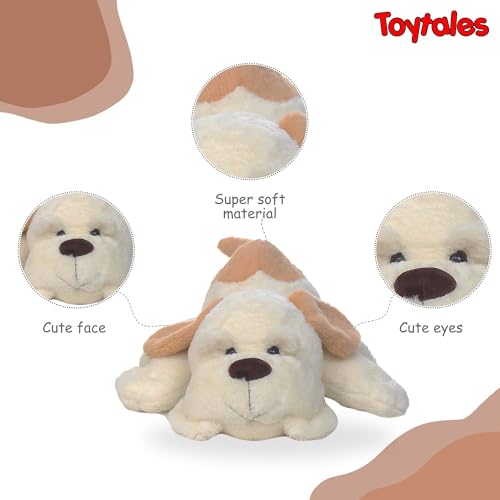 Image of TOYTALES Super Soft Tobby Dog Stuffed Huggable Plush Soft Toy for Girls /Boys | Animal Soft Toy for Kids | Small Size Cute Plush Toy(Light Brown - 45 Cm)