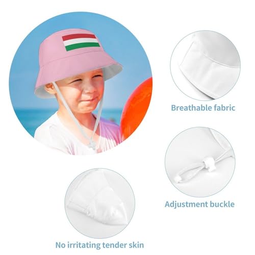 Kids Sun Hat Hungary Flag Bucket Hat for Girls & Boys,Lightweight Nylon Packable Fun & Cool Reversible 5
