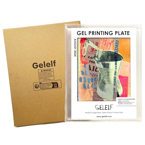 GELELF New Generation Gel Printing Plate, Upgraded Formula Printing Plate for Gel Printing Art, Gel Monoprinting Kit, Printmaking Supplies, No Aging and Bubbling(A4: 8