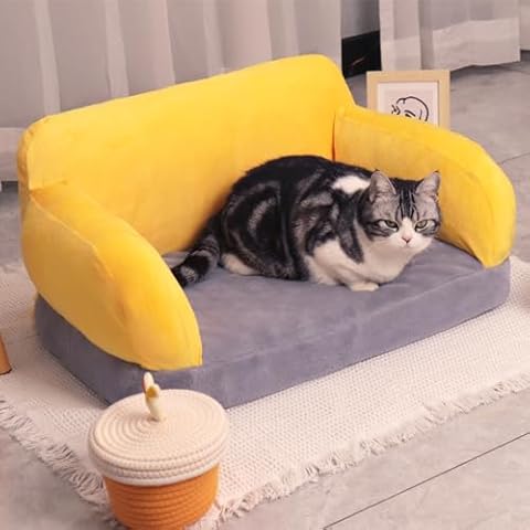 Oroonoko Cat Bed Couch,Cozy Cats Sofa with Non-Slip Bottom and Detachable Cover,Washable Egg- Foam Pet Sofa/Couch for All Cats and Dogs up to 30 lbs Cover