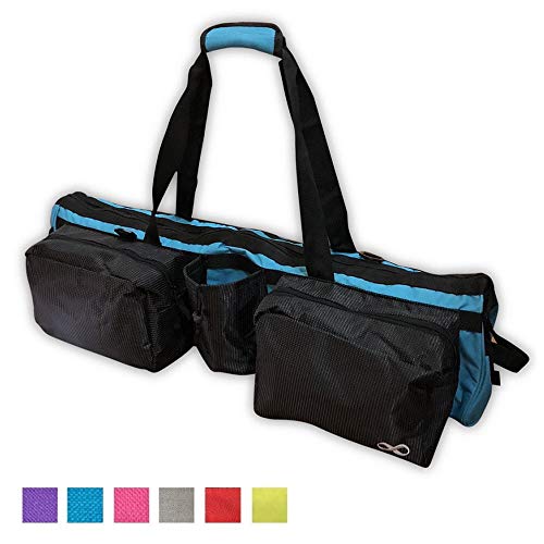 YogaAddict Yoga Mat Tote Bag Supreme with Pocket & Zipper, 30" Long, Extra