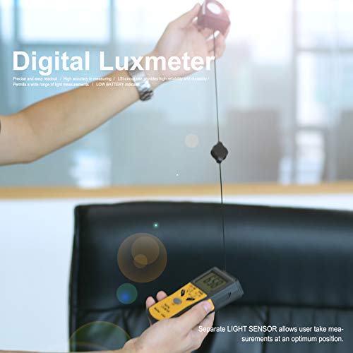 Digital Lux Meter Holdpeak 881C Light Meter Measure Range 0.1-200,000 Lux, 0.01-20,000 Fc Light Meter With Peak Hold, Lux/Fc Unit, Data Hold And Lcd Display,Backlight For Plants And Led Lights #TOP5