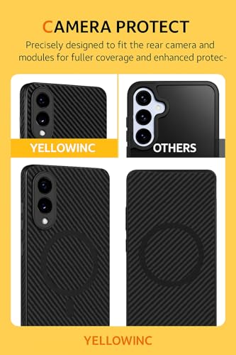 Image of Magnetic Real Carbon Fiber Case Cover for Samsung Galaxy S25 Edge 5G (2025), (Carbon Black with MagSafe)