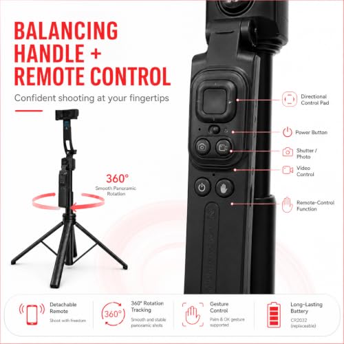 Image of AI-Powered Selfie Stick Tripod with Sensor, Auto Face Tracking Tripod with 360 Auto Rotating Stand for Mobile, Camera, Shooting, Blogging with Quad-Leg Stability by UNBREAKcable