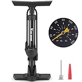 Bike Floor Pump, Bikes Pump with Gauge,Bicycle Air Pump with High Pressure 160 Psi, BikeTire Pump with Presta Schrader Valves，Portable Hand Pump Bike, Fits Road Bikes MTB E-Bike, Ball (Black)