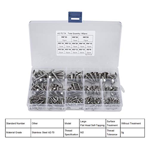 Juego de 180 Tornillos para Madera Acero Inoxidable miniatura 7