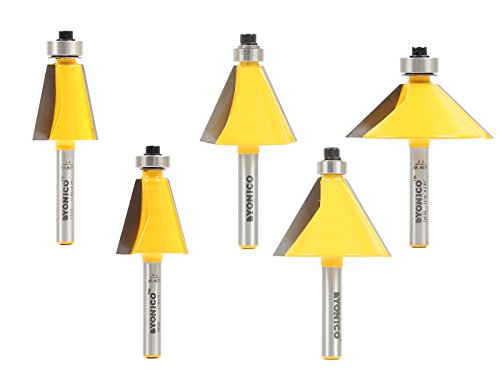 Image of YONICO Router Bits Bevel Edge Forming Set 5 Bit 1 /4-Inch Shank 13508q