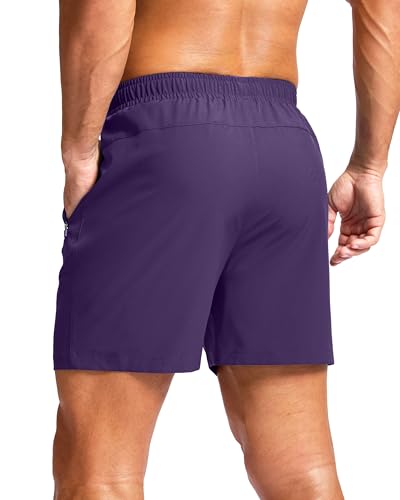 Image of G Gradual Men's Athletic Running Shorts with Zipper Pockets Quick Dry 7 inch / 5 inch / 9 inch Workout Gym Shorts for Basketball Hiking